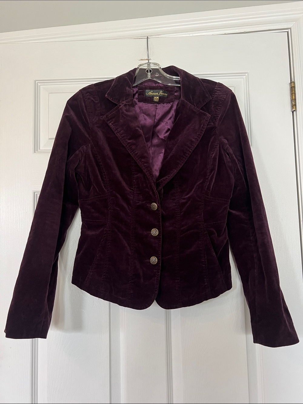 Armor Jeans Women's Deep Plum Velvet Blazer